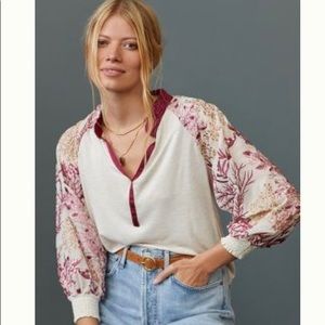 Anthropologie floral embroidered top (TINY) Women’s